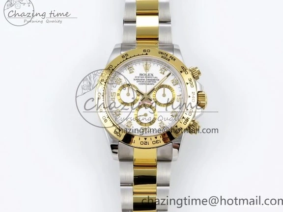 0204 Daytona 116523 SS YG VRF 1:1 Best Edition White Diamonds Dial on SS YG Bracelet A Premium 1644